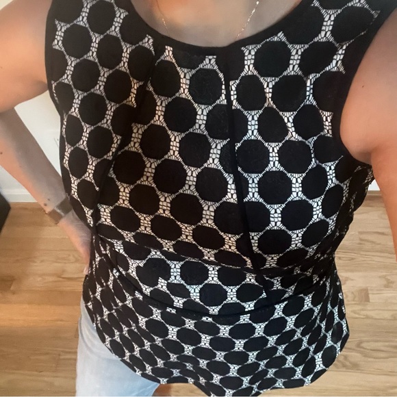 Anthropologie peplum black and beige top - medium - Picture 3 of 6